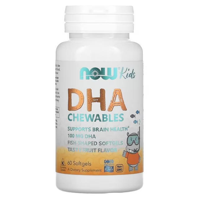 NOW FOODS KIDS CHEWABLE DHA, 60 CÁPSULAS BLANDAS MASTICABLES