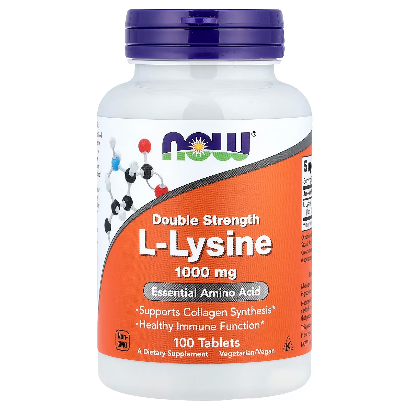 NOW FOODS L-LYSINE 1000 MG, 100 TABLETAS