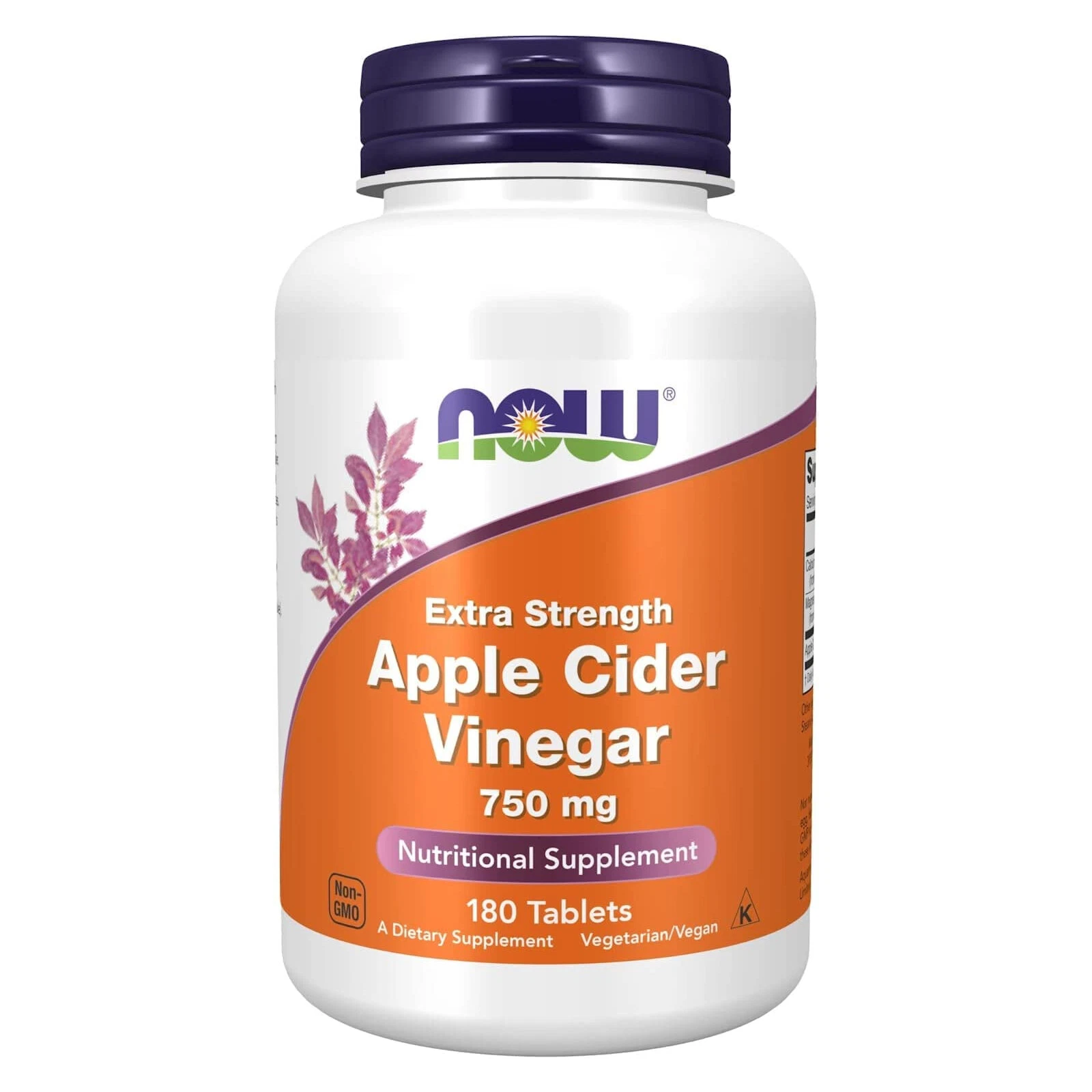 NOW FOODS VINAGRE DE SIDRA DE MANZANA 750 MG, 180 COMPRIMIDOS