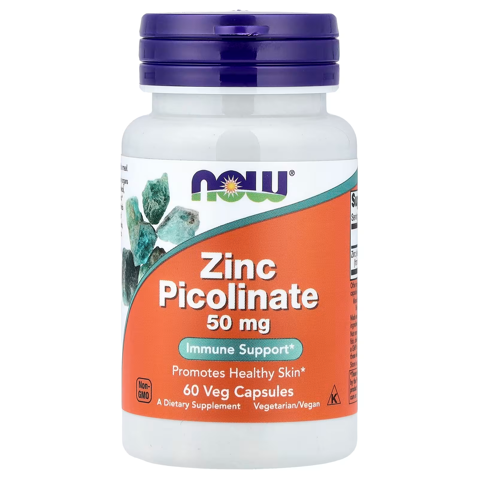 NOW FOODS ZINC PICOLINATE 50 MG, 60 CÁPSULAS VEGETALES
