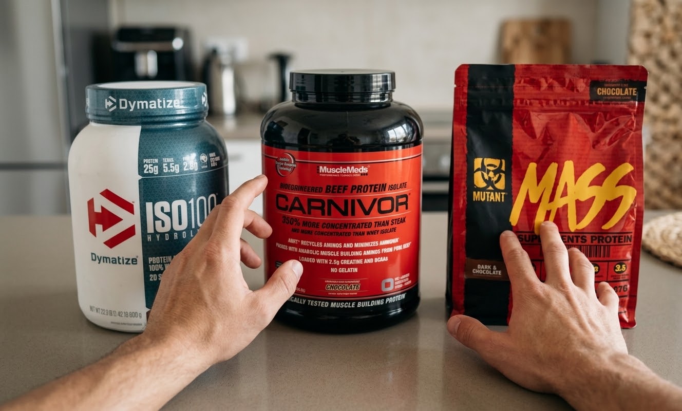 Ganadores de masa: Dymatize vs Carnivor vs Mutant