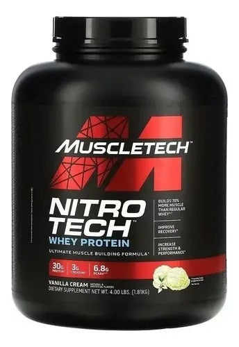 MUSCLETECH NITRO TECH | PROTEÍNA DE SUERO DE LECHE PARA FUERZA Y DESARROLLO MUSCULAR MAGRO