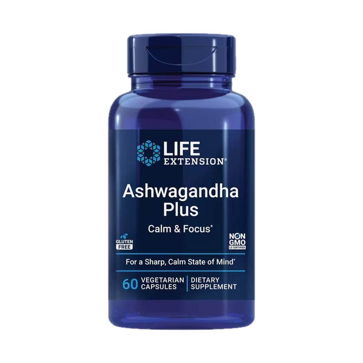 LIFE EXTENSION ASHWAGANDHA PLUS CALM & FOCUS, 60 CÁPSULAS