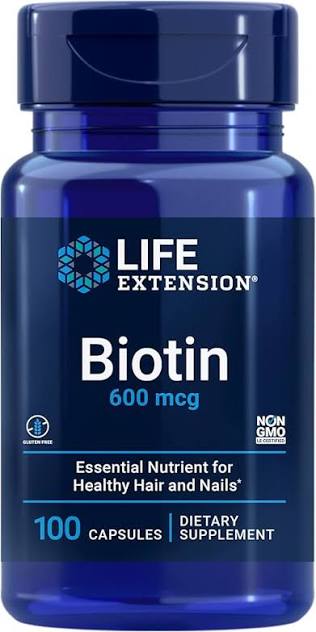 LIFE EXTENSION BIOTIN 600 MCG, 100 CÁPSULAS VEGETALES