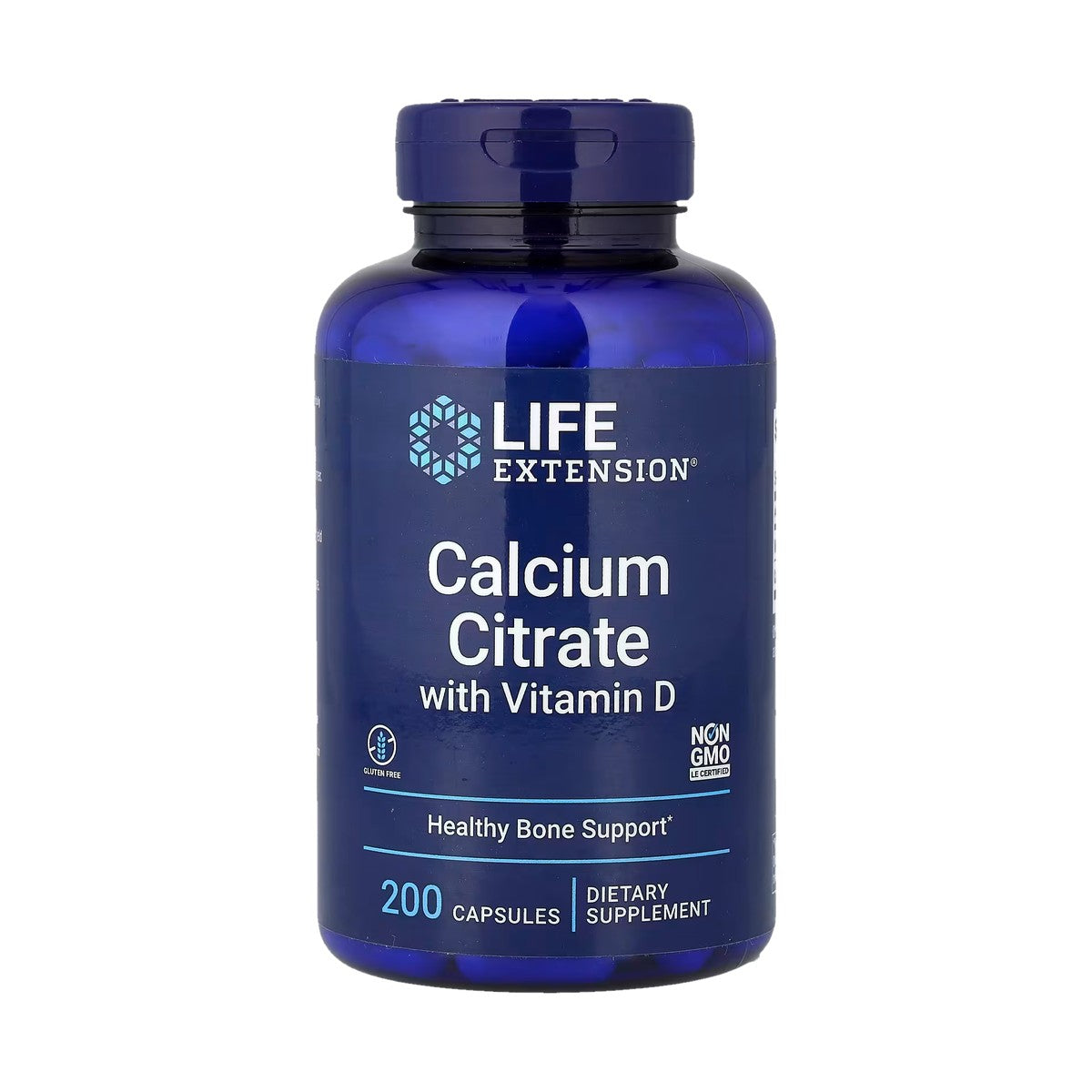 LIFE EXTENSION CITRATO DE CALCIO CON VITAMINA D, 200 CÁPSULAS