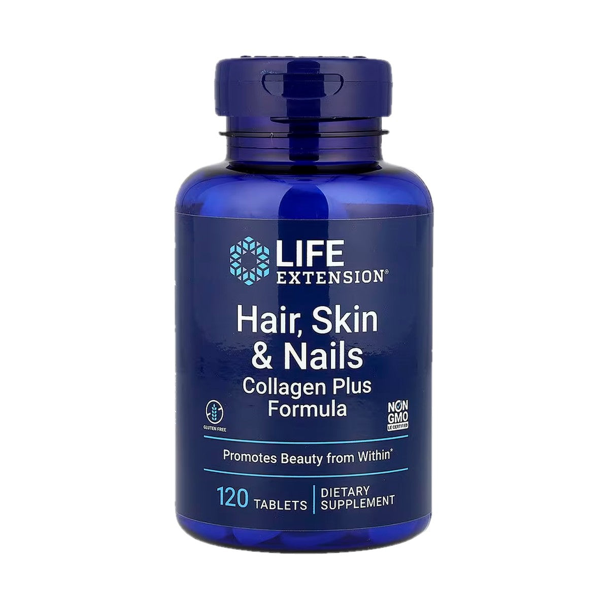 LIFE EXTENSION FÓRMULA DE COLÁGENO PLUS PARA CABELLO, PIEL Y UÑAS, 120 CÁPSULAS