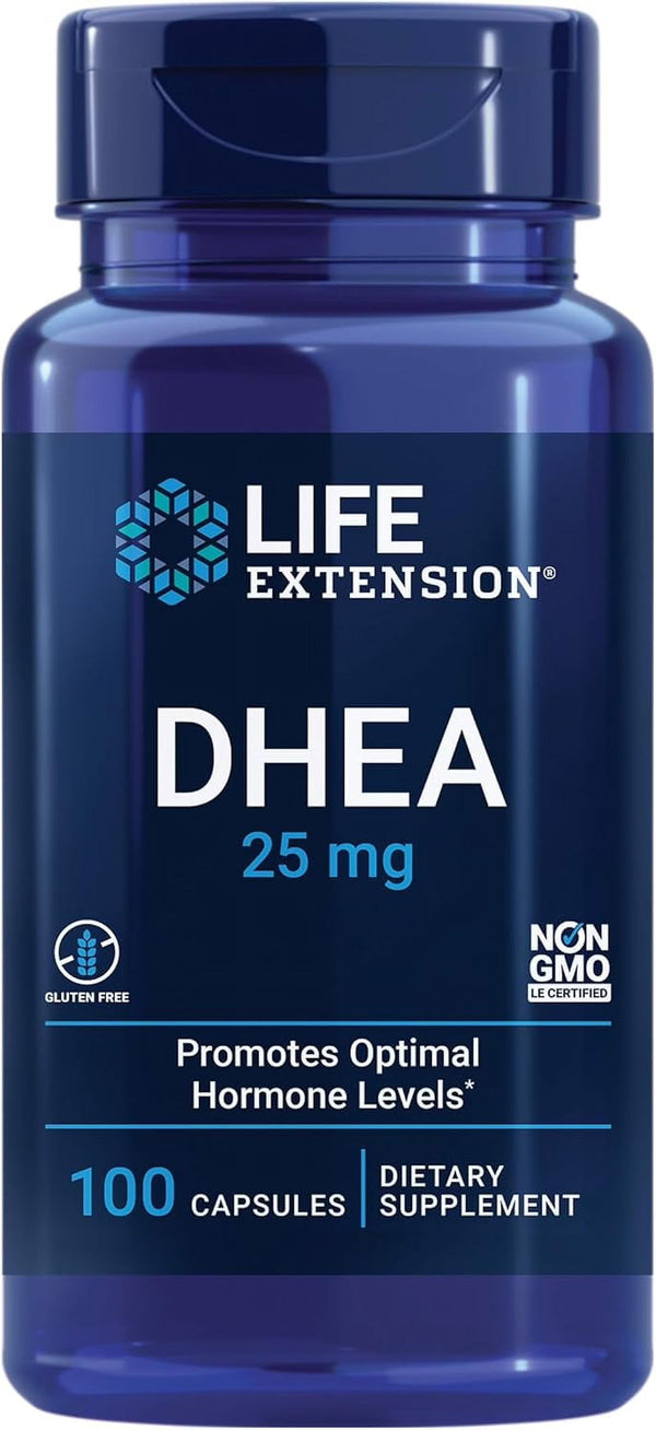 LIFE EXTENSION DHEA 25 MG, 100 CÁPSULAS VEGETALES