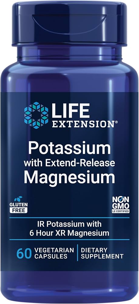 LIFE EXTENSION POTASIO CON MAGNESIO DE LIBERACIÓN PROLONGADA, 60 CÁPSULAS VEGETARIANAS