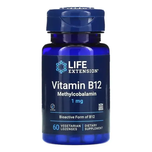 LIFE EXTENSION VITAMINA B12 METILCOBALAMINA 1 MG, 60 PASTILLAS VEGETALES