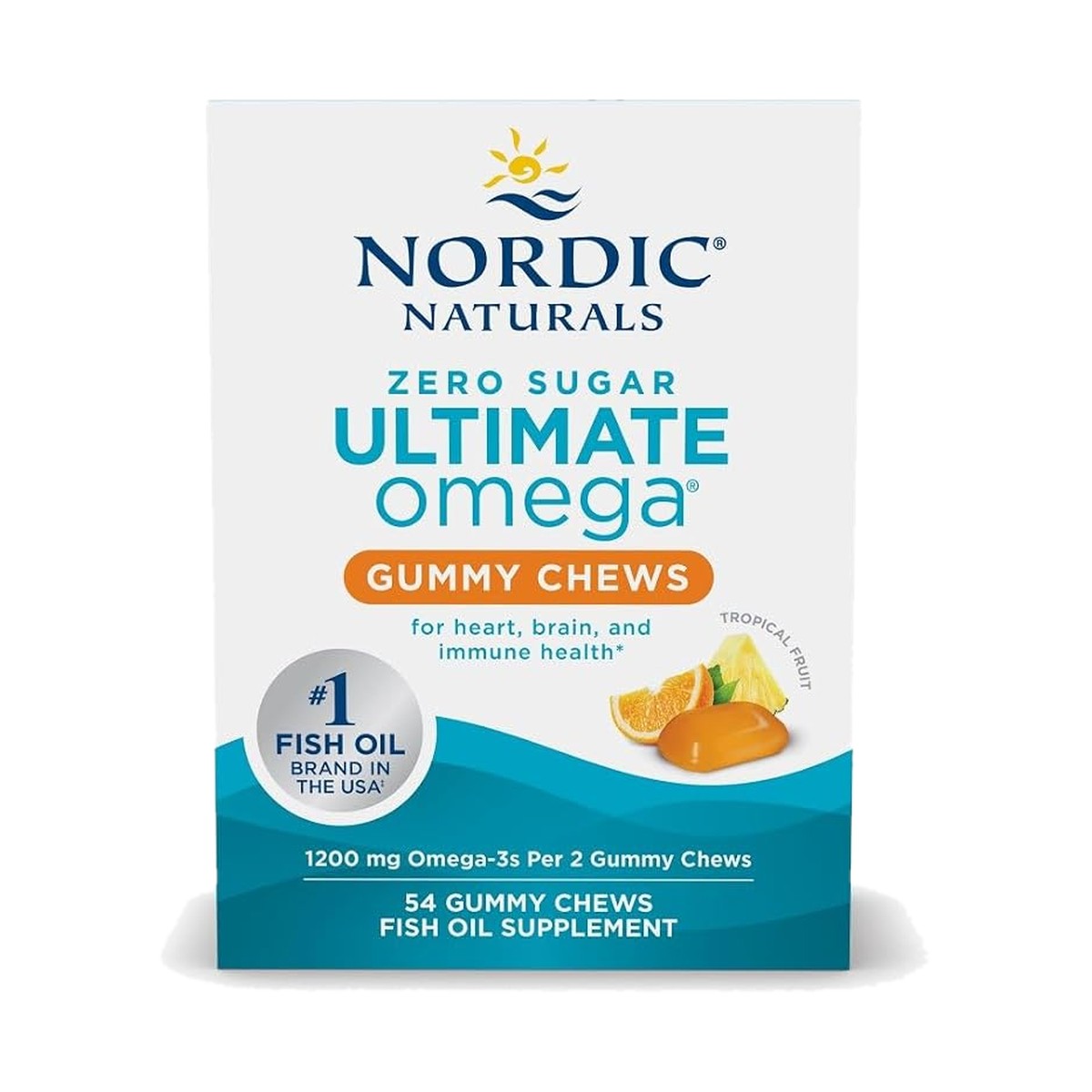 NORDIC NATURALS ULTIMATE OMEGA GOMITAS SIN AZÚCAR FRUTA TROPICAL, 54 GOMITAS