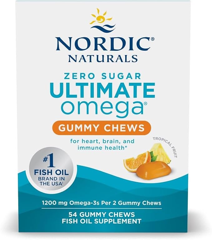NORDIC NATURALS ULTIMATE OMEGA GOMITAS SIN AZÚCAR FRUTA TROPICAL, 54 GOMITAS