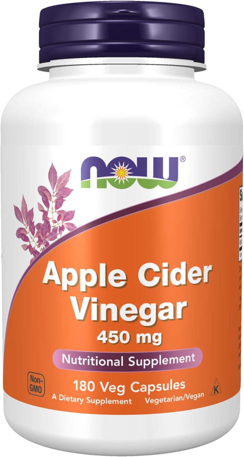 NOW FOODS APPLE CIDER VINEGAR 450 MG, 180 CÁPSULAS