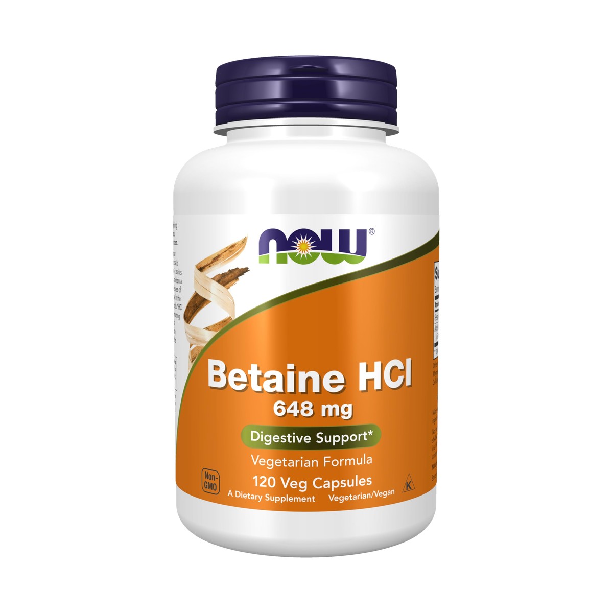 NOW FOODS BETAINE HCL 648 MG, 120 CÁPSULAS