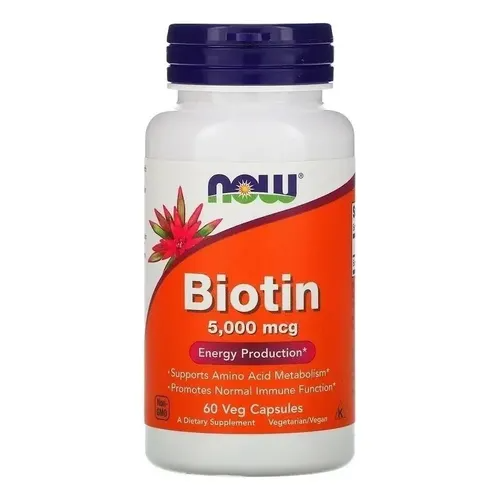 NOW FOODS BIOTINA 5000 MCG, 60 CÁPSULAS VEGETALES