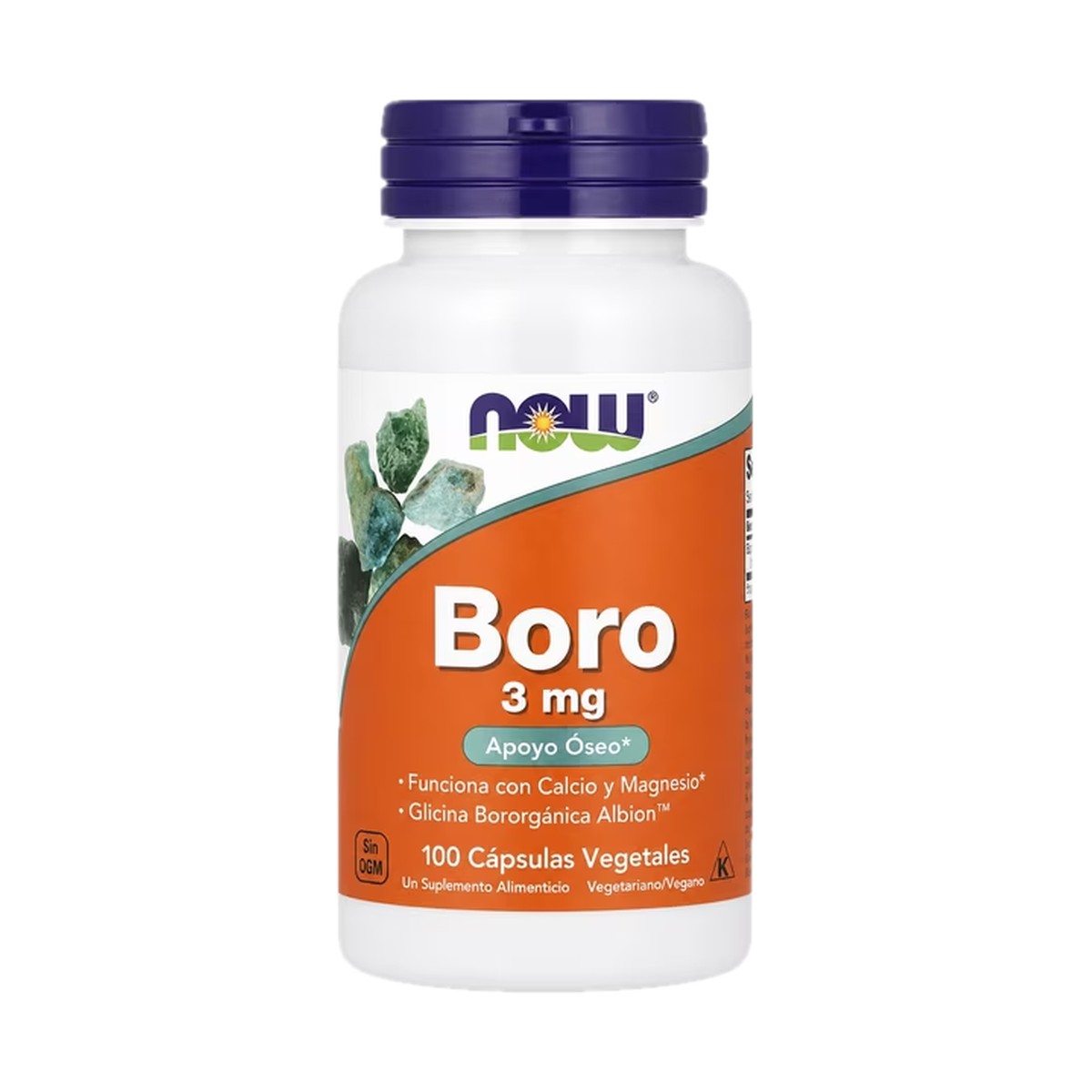 NOW FOODS BORON 3 MG, 100 CÁPSULAS VEGETALES