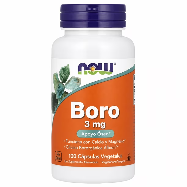 NOW FOODS BORON 3 MG, 100 CÁPSULAS VEGETALES