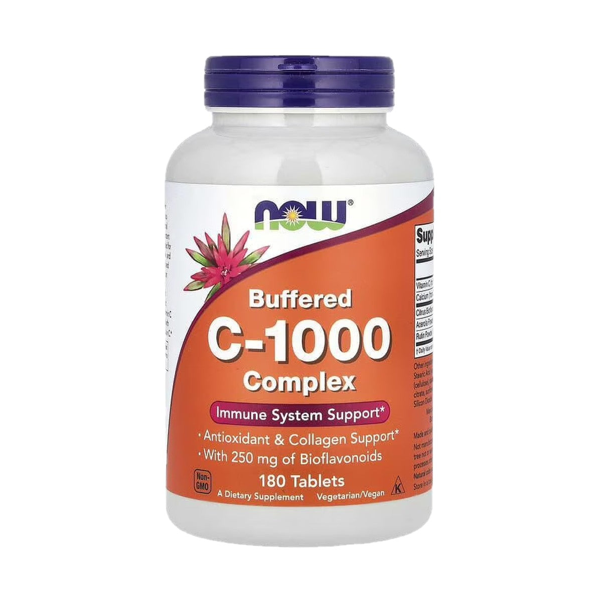NOW FOODS BUFFERED C-1000 COMPLEX, 180 TABLETAS