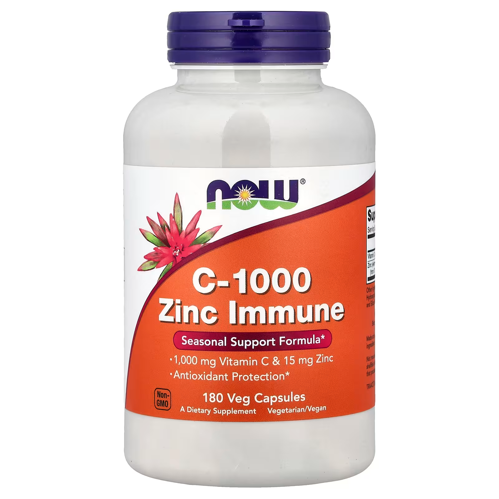 NOW FOODS C-1000 & ZINC IMMUNE, 180 CÁPSULAS VEGETALES