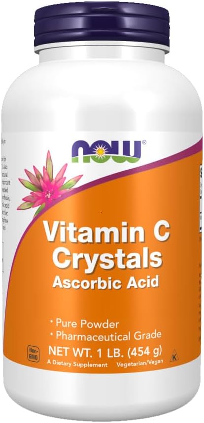 NOW FOODS CRISTALES DE VITAMINA C EN POLVO PURO, 454 G / 1 LB
