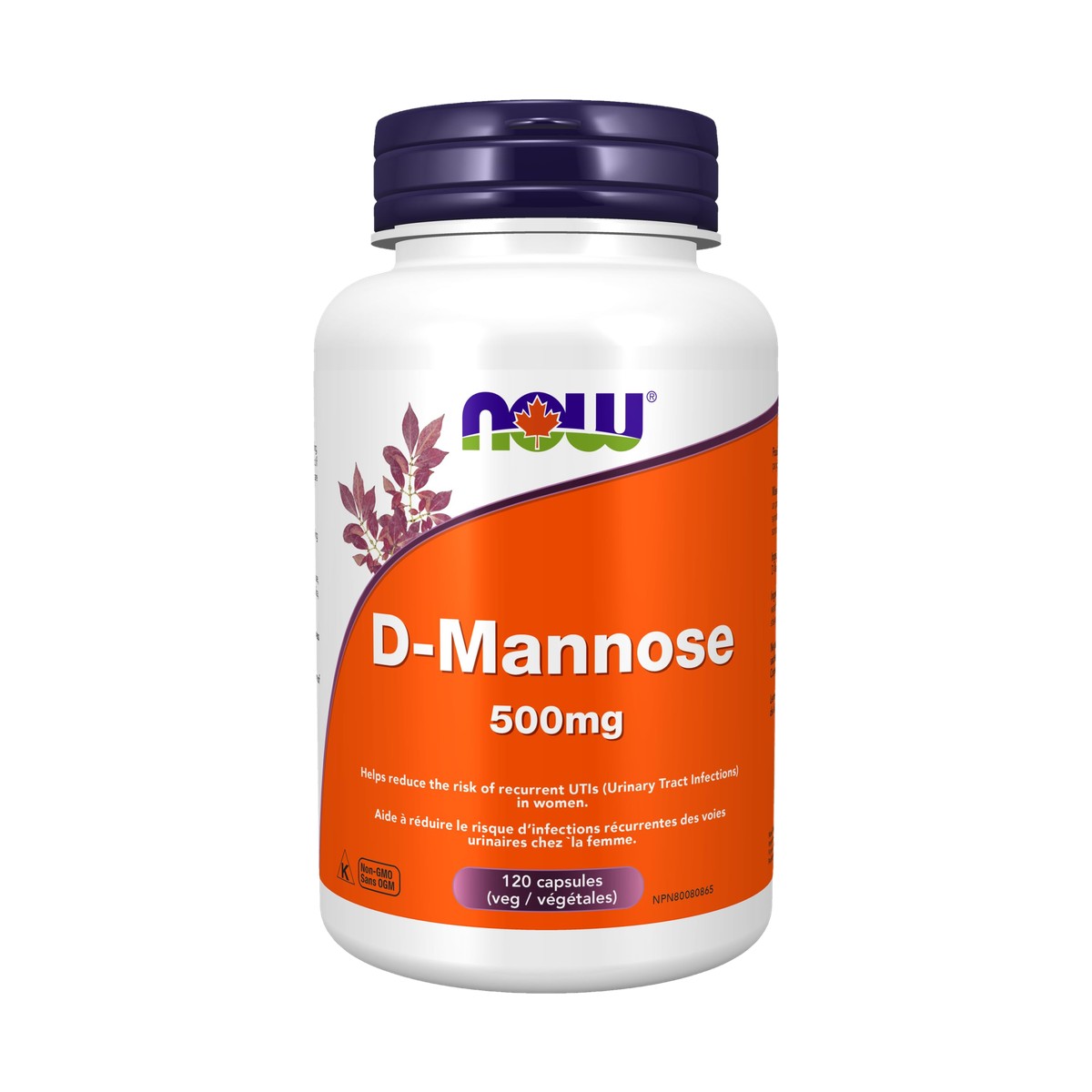 NOW FOODS D-MANNOSE 500 MG, 120 CÁPSULAS VEGETALES
