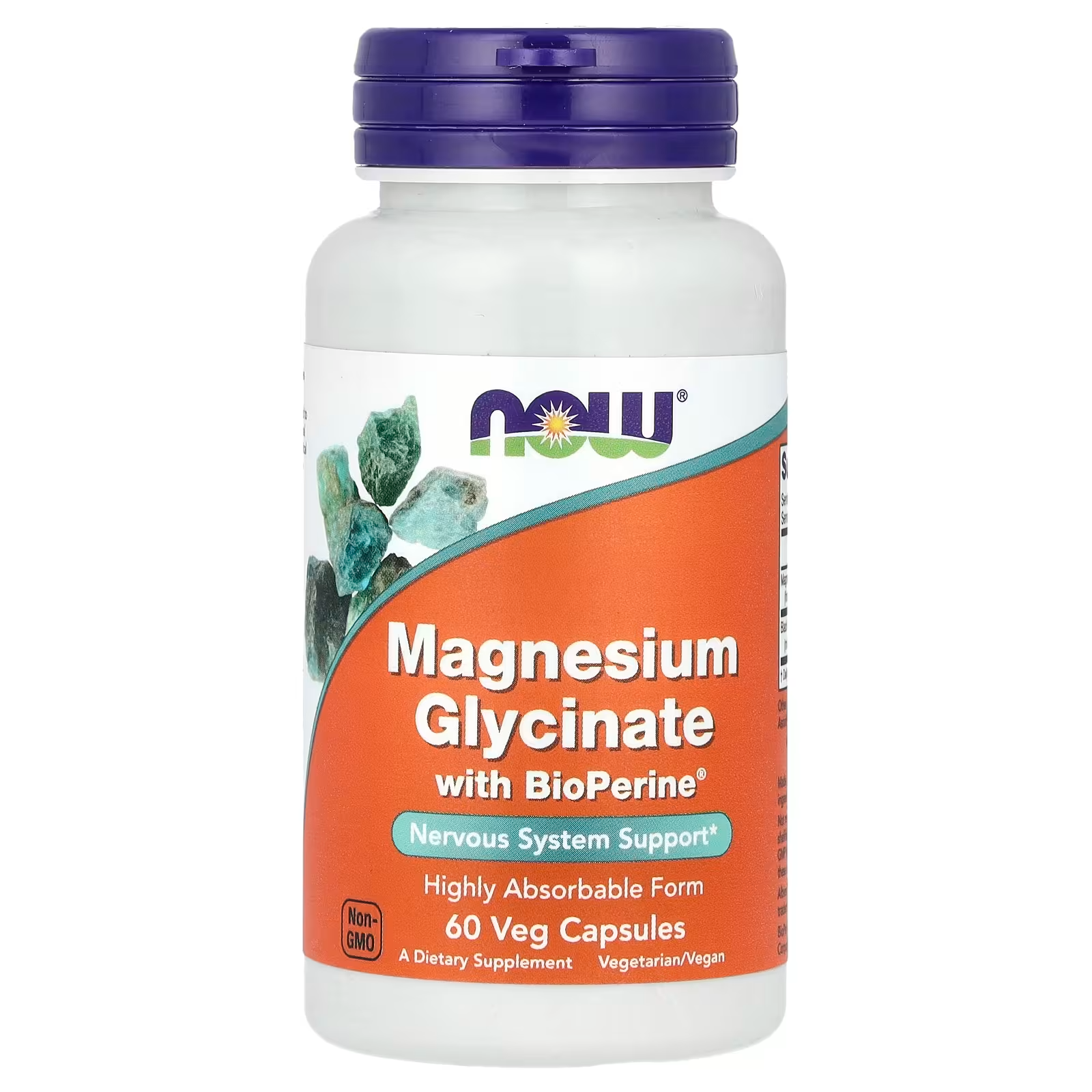 NOW FOODS GLICINATO DE MAGNESIO CON BIOPERINE, 60 CÁPSULAS VEGETALES