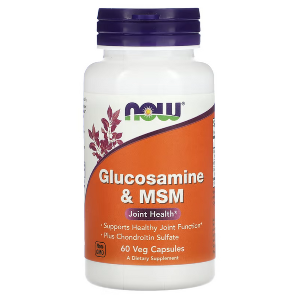NOW FOODS GLUCOSAMINA Y MSM 1,100 MG / 500 MG, 60 CÁPSULAS VEGETALES