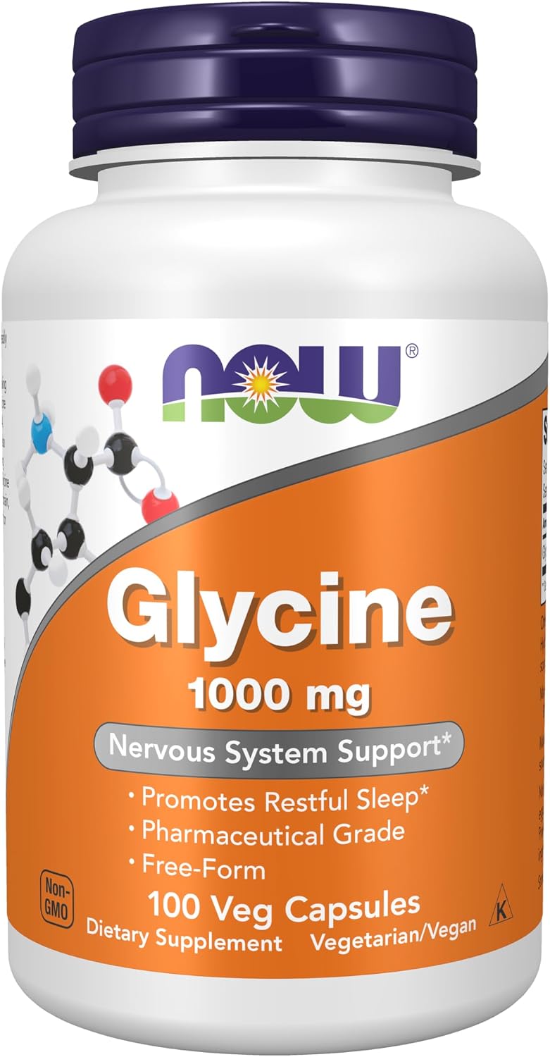 NOW FOODS GLYCINE 1000 MG, 100 CÁPSULAS VEGETALES