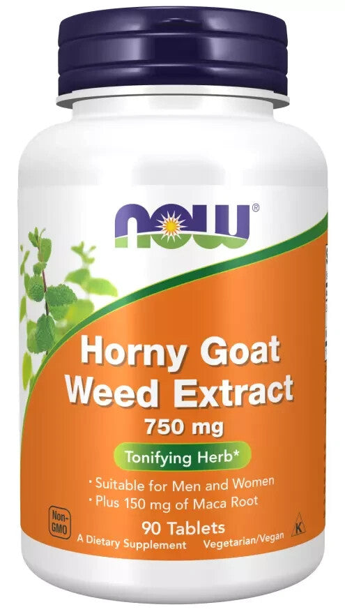 NOW FOODS HORNY GOAT WEED EXTRACT 750 MG, 90 TABLETAS
