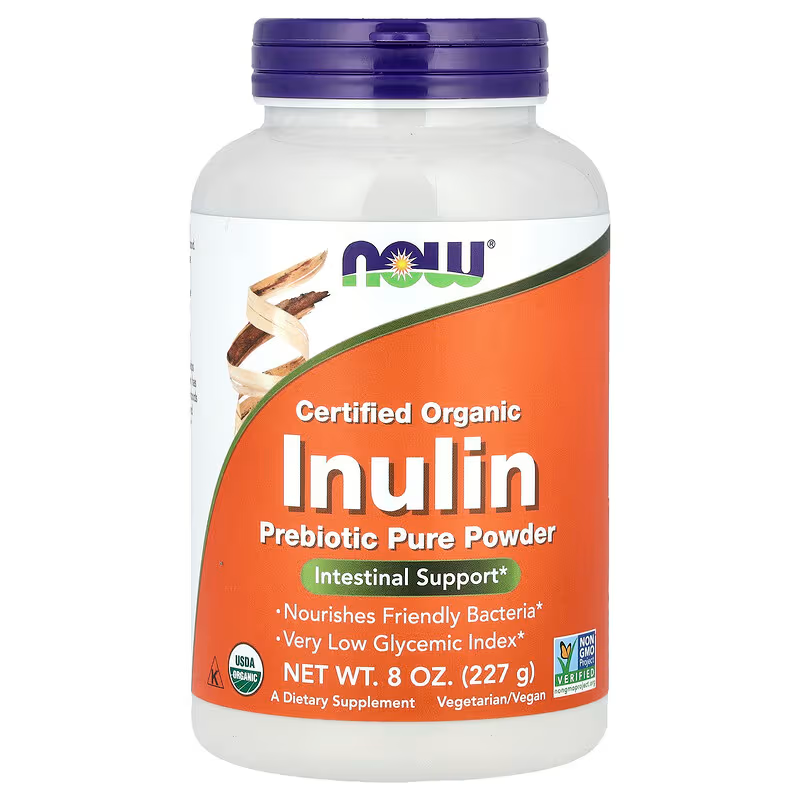NOW FOODS INULINA ORGÁNICA POLVO PURO PREBIÓTICO 227G