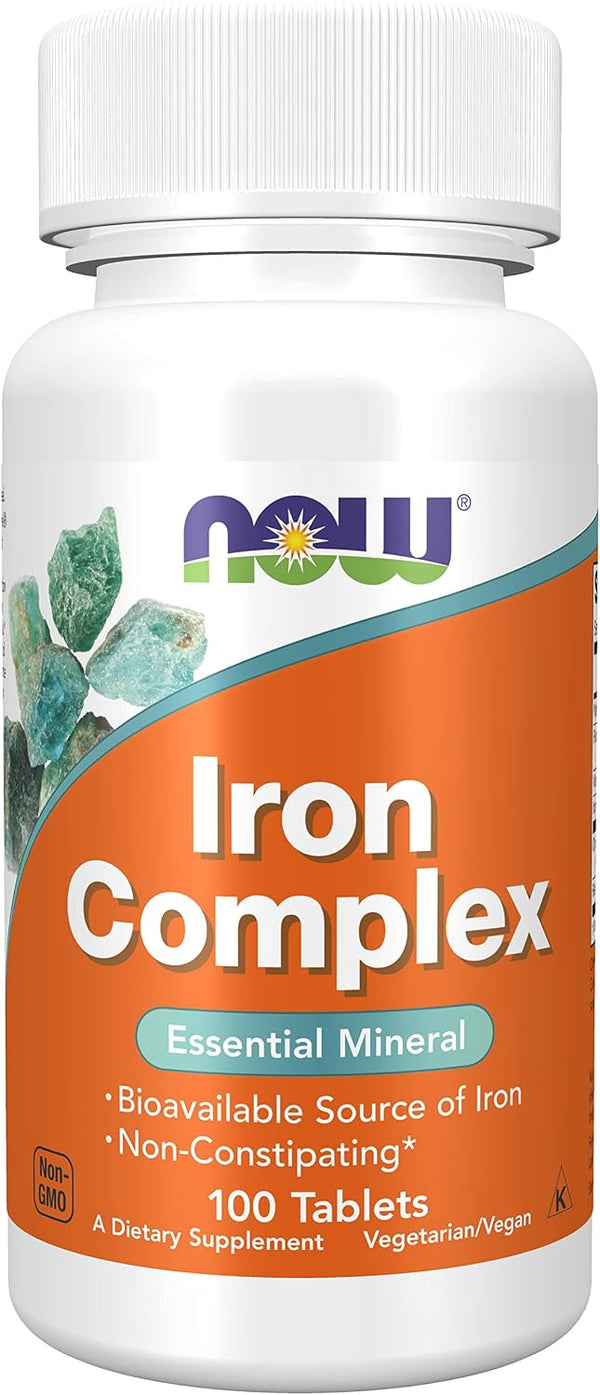 NOW FOODS IRON COMPLEX, 27 MG, 100 TABLETAS VEGETALES