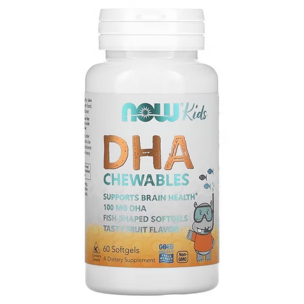NOW FOODS KIDS CHEWABLE DHA, 60 CÁPSULAS BLANDAS MASTICABLES