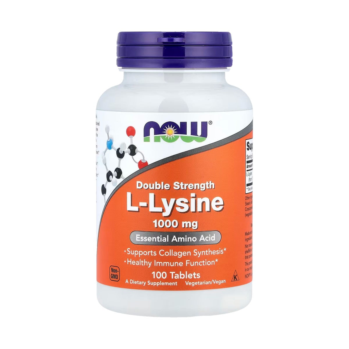 NOW FOODS L-LYSINE 1000 MG, 100 TABLETAS