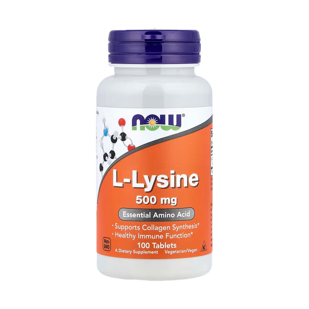 NOW FOODS L-LYSINE 500 MG, 100 TABLETAS