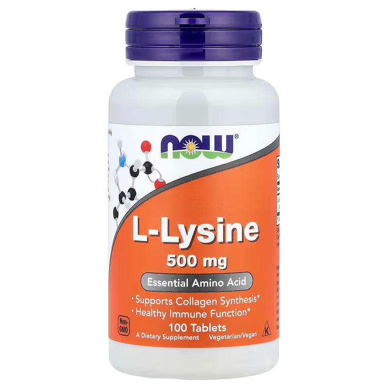 NOW FOODS L-LYSINE 500 MG, 100 TABLETAS