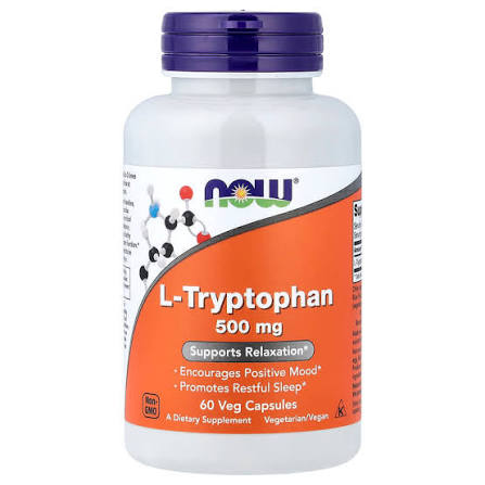 NOW FOODS L-TRYPTOPHAN 500 MG, 60 CÁPSULAS VEGETALES
