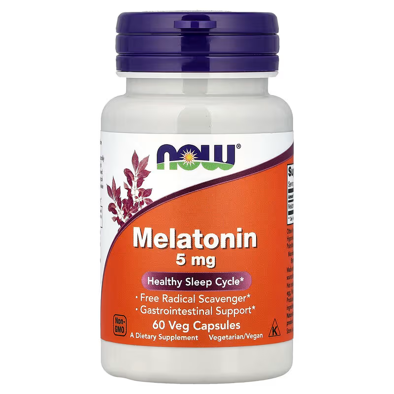 NOW FOODS MELATONINA 5 MG, 60 CÁPSULAS VEGETALES