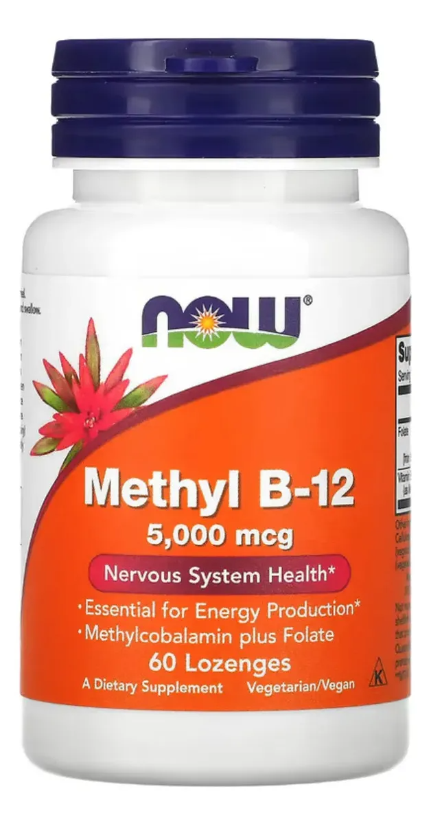 NOW FOODS METHYL B-12 5000 MCG, 60 PASTILLAS MASTICABLES