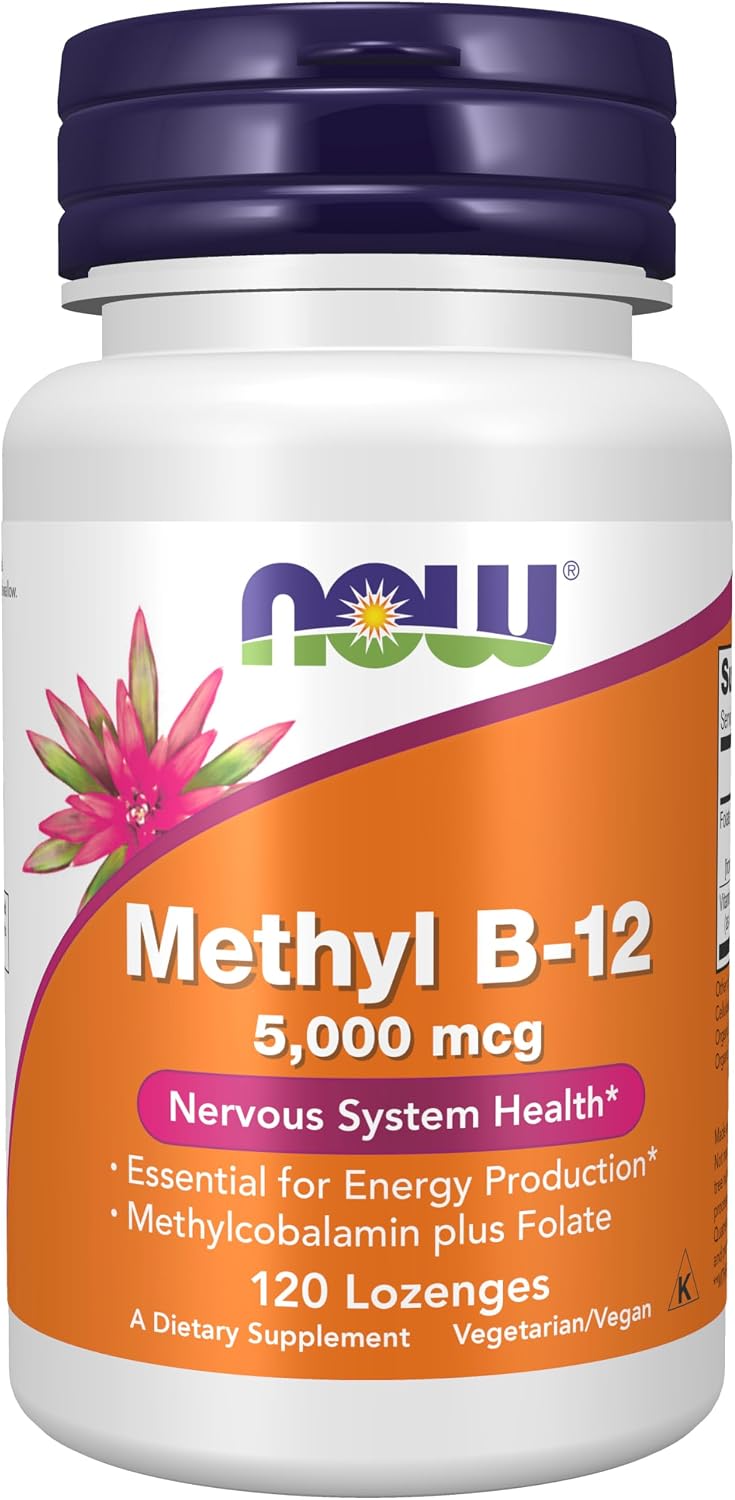 NOW FOODS METIL B-12 5000 MCG, 120 PASTILLAS PARA CHUPAR
