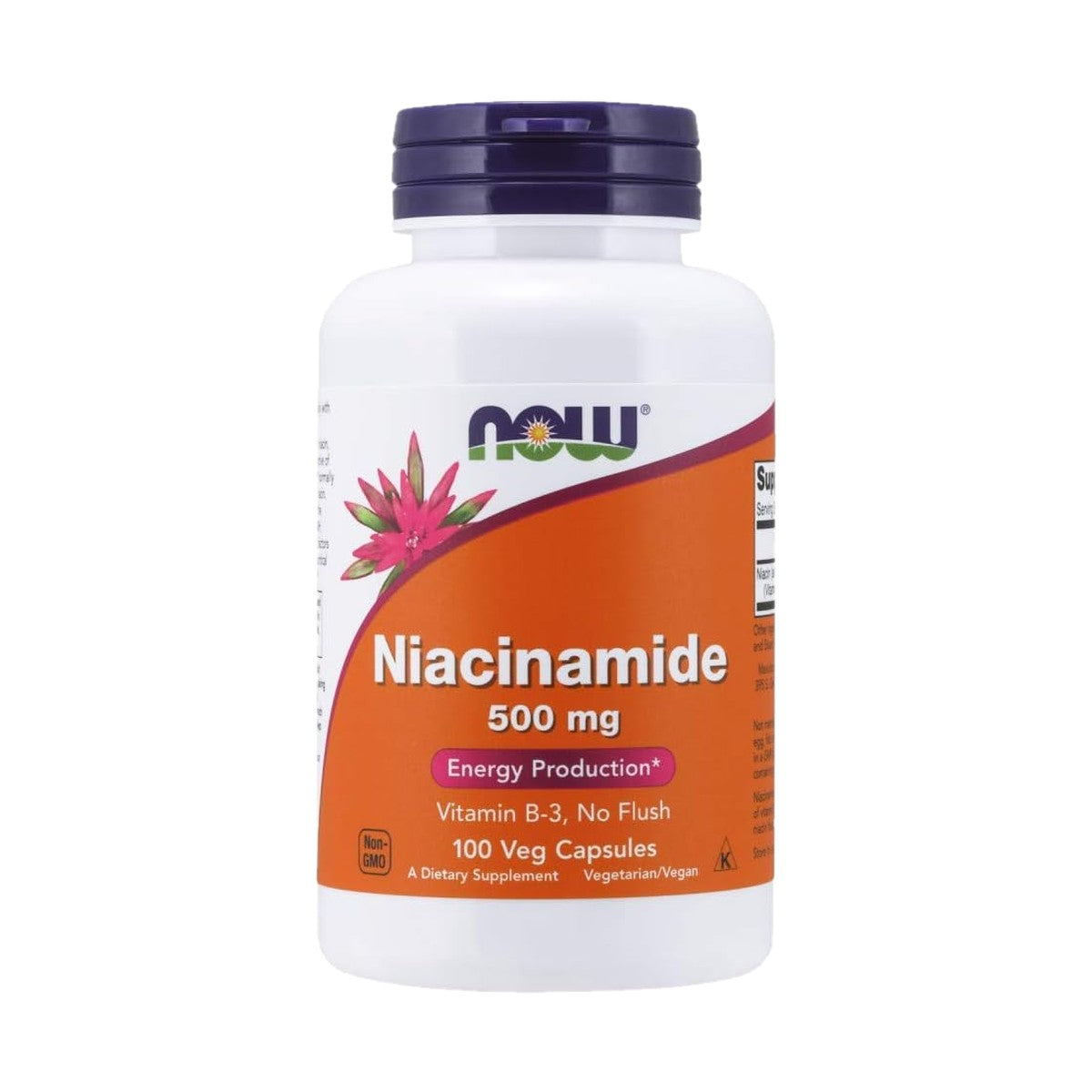 NOW FOODS NIACINAMIDA 500 MG, 100 CÁPSULAS VEGETALES