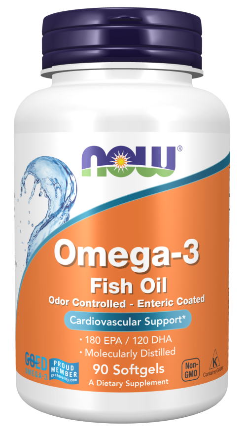 NOW FOODS OMEGA-3 FISH OIL 1,000 MG, 90 CÁPSULAS BLANDAS
