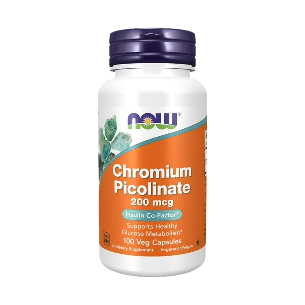 NOW FOODS PICOLINATO DE CROMO 200 MCG, 100 CÁPSULAS VEGETALES