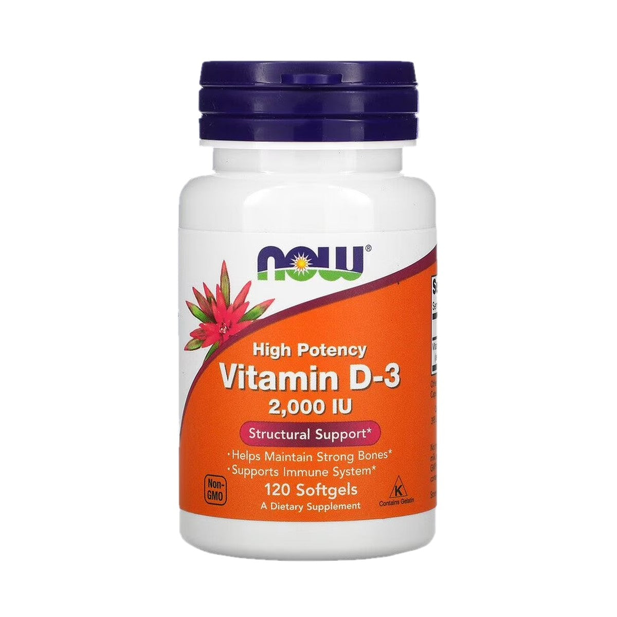NOW FOODS VITAMINA D-3 2000 UI, CÁPSULAS BLANDAS